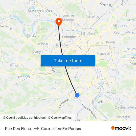 Rue Des Fleurs to Cormeilles-En-Parisis map
