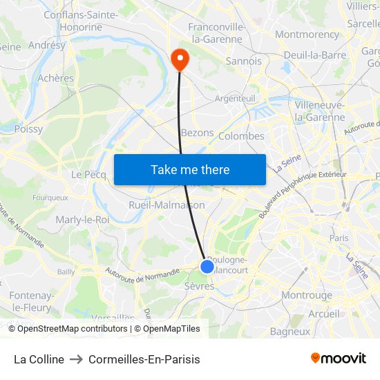 La Colline to Cormeilles-En-Parisis map