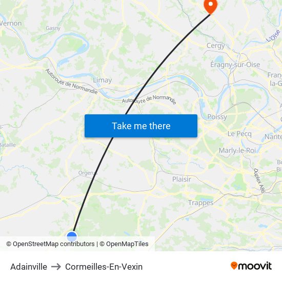 Adainville to Cormeilles-En-Vexin map