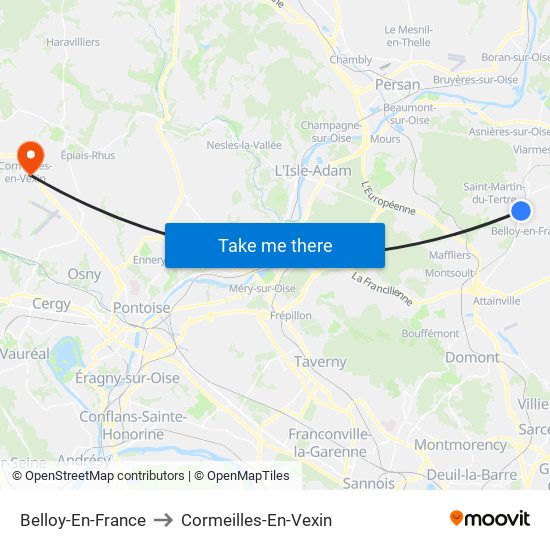 Belloy-En-France to Cormeilles-En-Vexin map