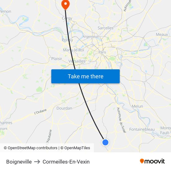 Boigneville to Cormeilles-En-Vexin map