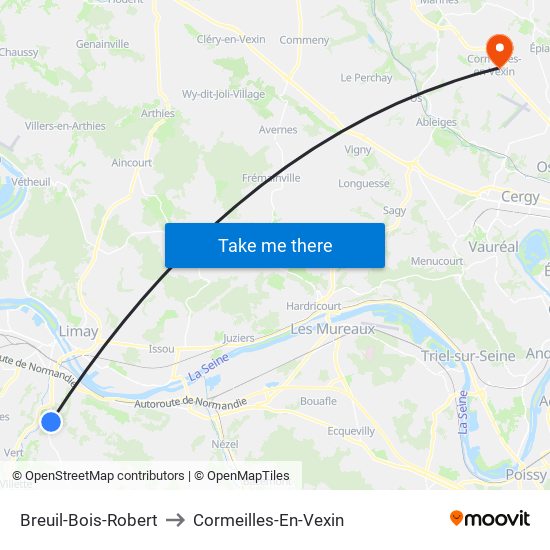 Breuil-Bois-Robert to Cormeilles-En-Vexin map