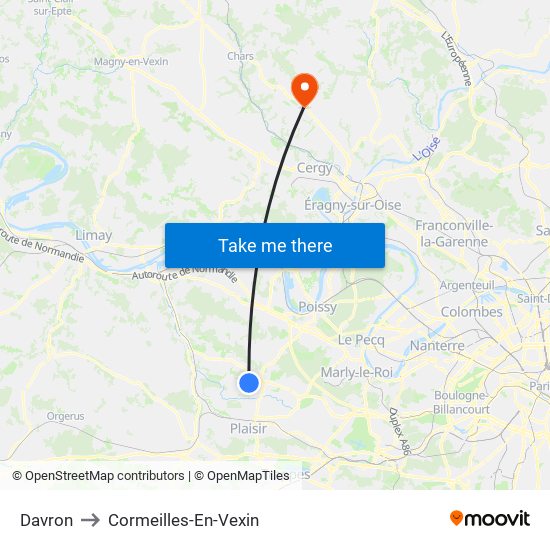 Davron to Cormeilles-En-Vexin map