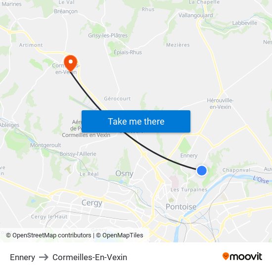 Ennery to Cormeilles-En-Vexin map