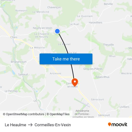 Le Heaulme to Cormeilles-En-Vexin map