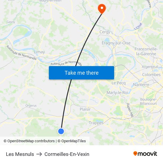 Les Mesnuls to Cormeilles-En-Vexin map