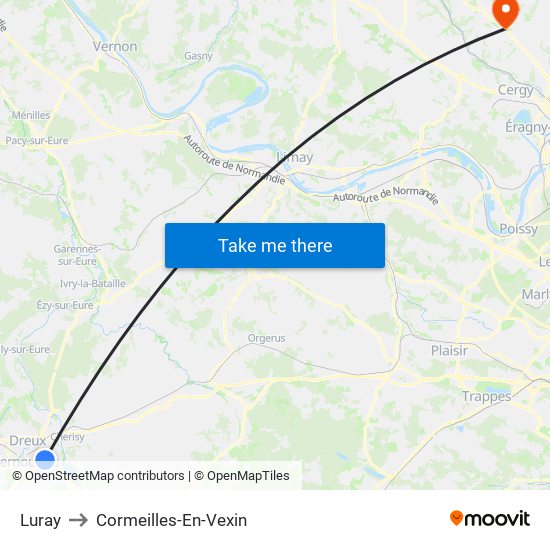 Luray to Cormeilles-En-Vexin map