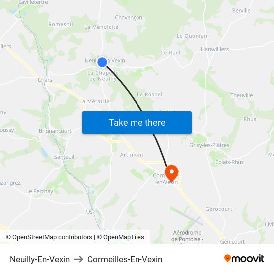 Neuilly-En-Vexin to Cormeilles-En-Vexin map