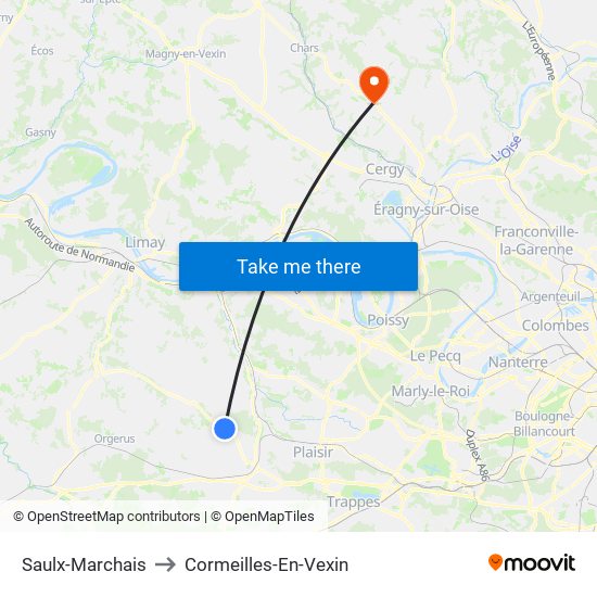 Saulx-Marchais to Cormeilles-En-Vexin map