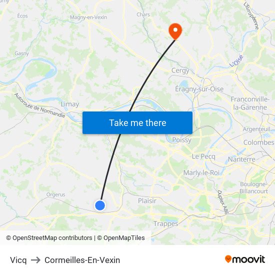 Vicq to Cormeilles-En-Vexin map