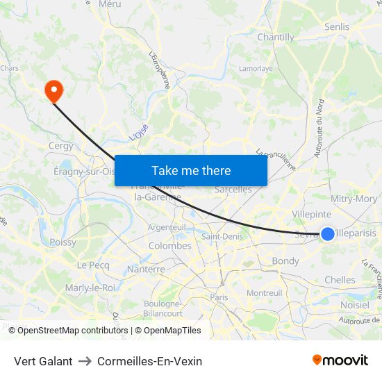 Vert Galant to Cormeilles-En-Vexin map