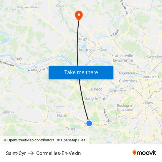 Saint-Cyr to Cormeilles-En-Vexin map