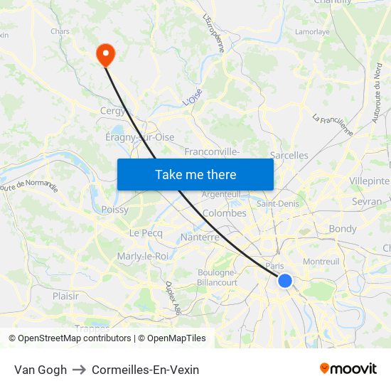 Van Gogh to Cormeilles-En-Vexin map