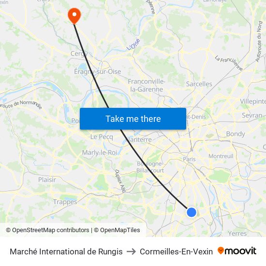 Marché International de Rungis to Cormeilles-En-Vexin map