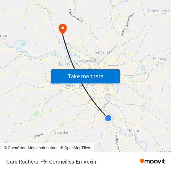 Gare Routière to Cormeilles-En-Vexin map