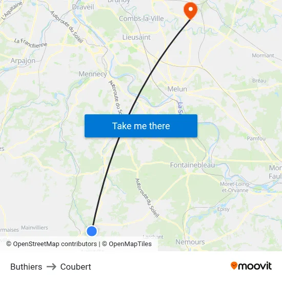 Buthiers to Coubert map