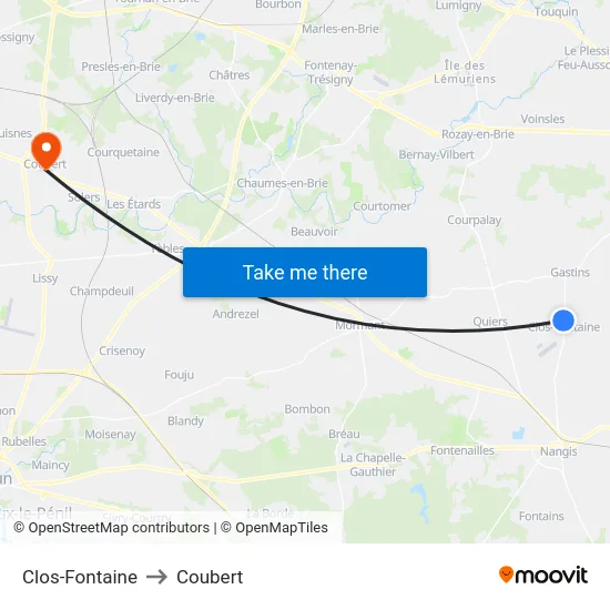 Clos-Fontaine to Coubert map
