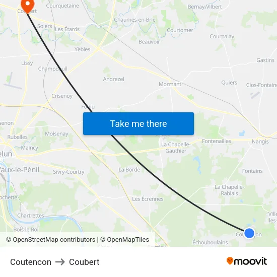 Coutencon to Coubert map