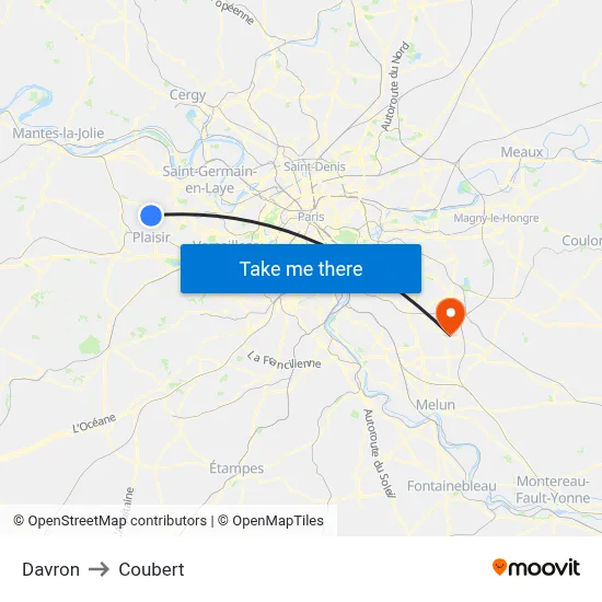 Davron to Coubert map