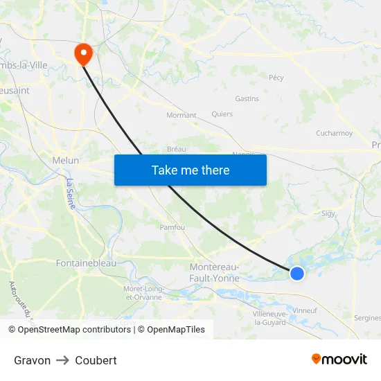 Gravon to Coubert map