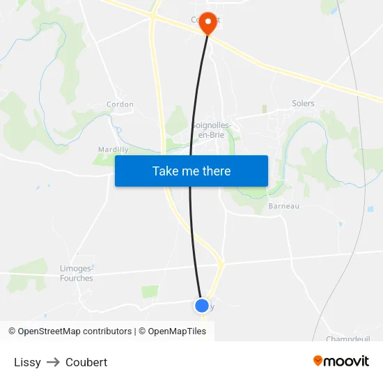 Lissy to Coubert map