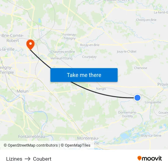 Lizines to Coubert map