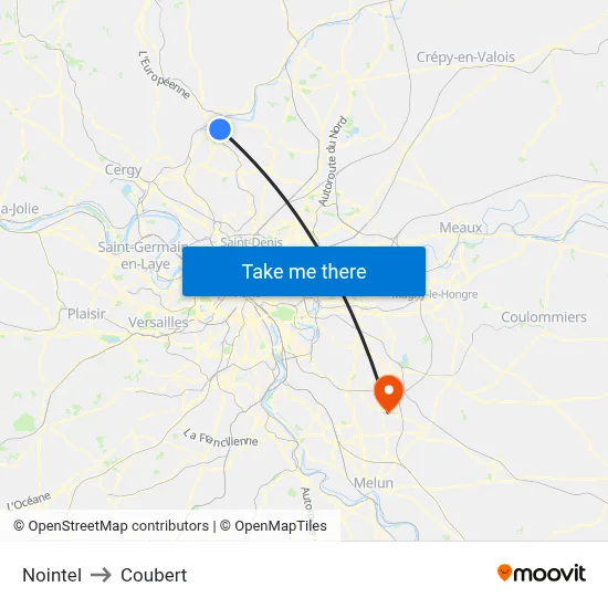 Nointel to Coubert map