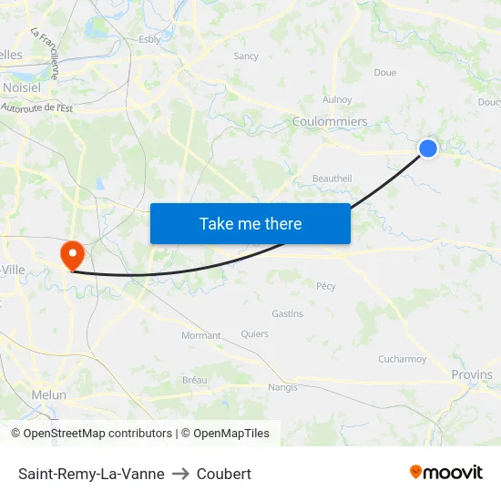 Saint-Remy-La-Vanne to Coubert map