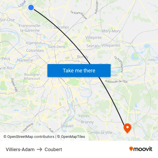 Villiers-Adam to Coubert map