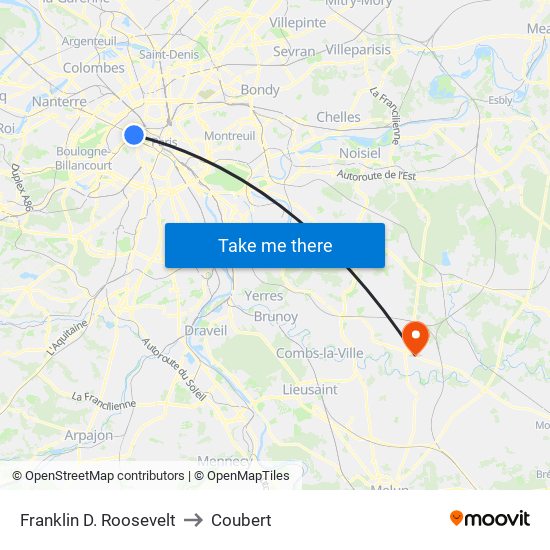 Franklin D. Roosevelt to Coubert map