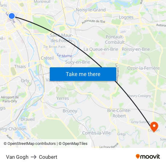 Van Gogh to Coubert map