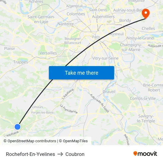 Rochefort-En-Yvelines to Coubron map