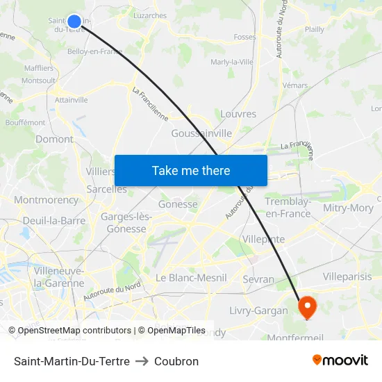 Saint-Martin-Du-Tertre to Coubron map