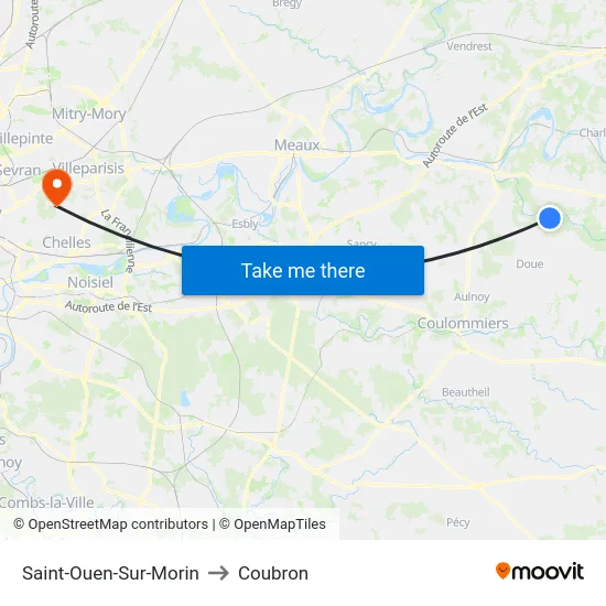 Saint-Ouen-Sur-Morin to Coubron map