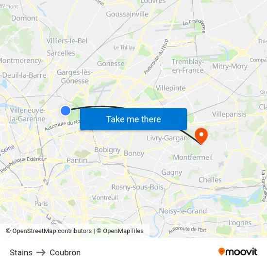 Stains to Coubron map