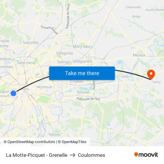 La Motte-Picquet - Grenelle to Coulommes map