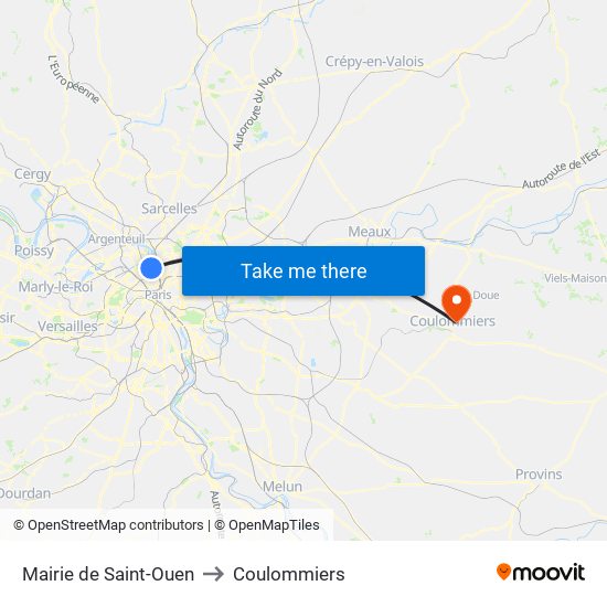 Mairie de Saint-Ouen to Coulommiers map
