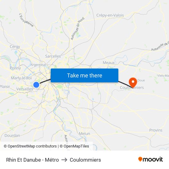 Rhin Et Danube - Métro to Coulommiers map