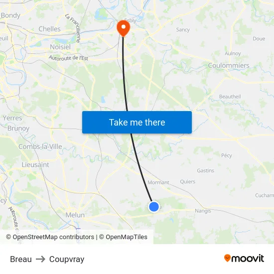 Breau to Coupvray map