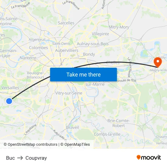 Buc to Coupvray map
