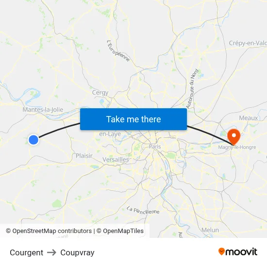 Courgent to Coupvray map