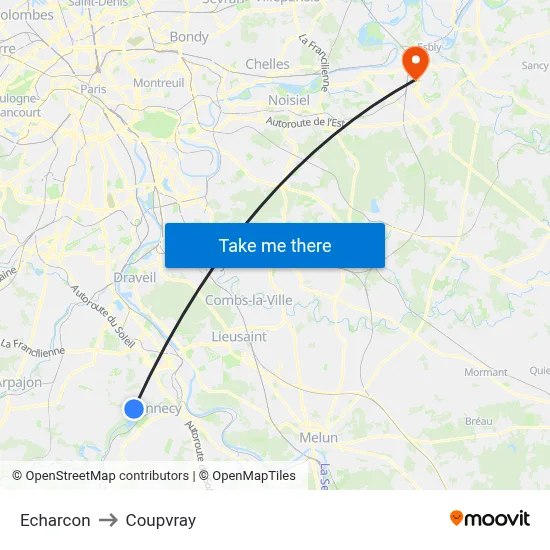 Echarcon to Coupvray map