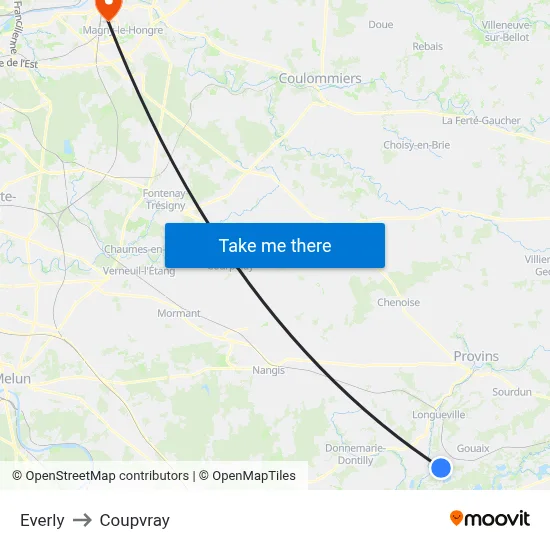 Everly to Coupvray map