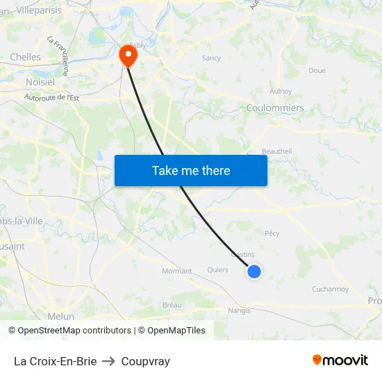La Croix-En-Brie to Coupvray map