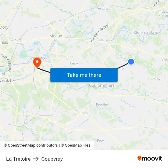 La Tretoire to Coupvray map
