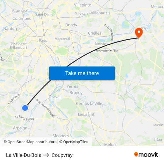 La Ville-Du-Bois to Coupvray map