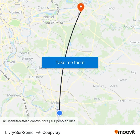 Livry-Sur-Seine to Coupvray map