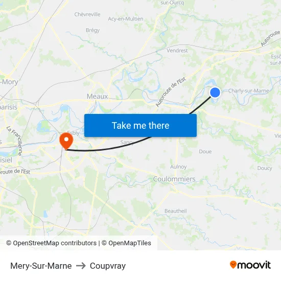 Mery-Sur-Marne to Coupvray map