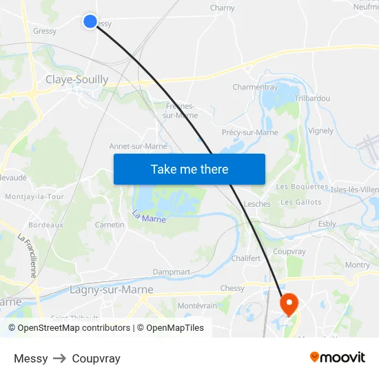 Messy to Coupvray map