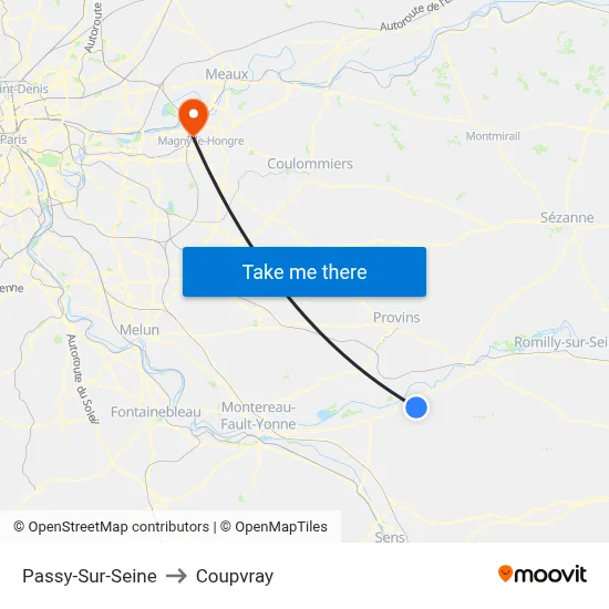Passy-Sur-Seine to Coupvray map